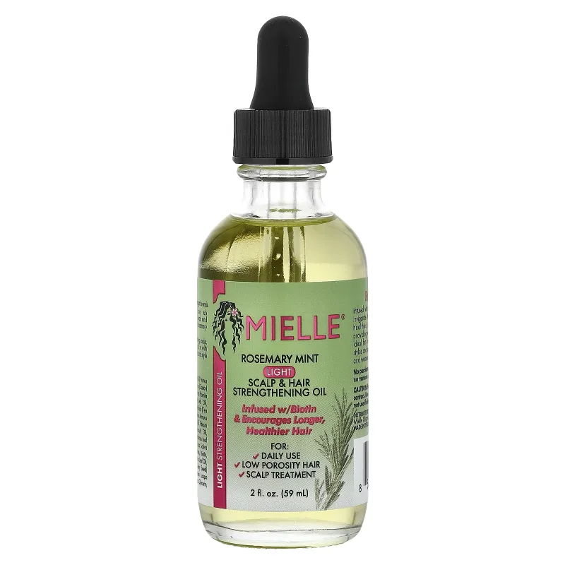 روغن تقویت‌کننده پوست سر و مو با عصاره رزماری و نعناع (مدل لایت) mielle برند mielle/می ال
